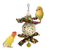 Bird gnawing toys | Interactive Natural Wood Chipper - With Bell suitable for Parrots, suitable for filing the beak and relieving boredom, ideal for macaw and inseparable