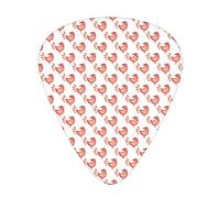 Bird Guitar Picks Picks 12 Pack with Thin Box,Abstract Design Folk Ornamental Winged Animal,Special Guitar Plectrums Gift Set for Guitarist,Ruby Dark Peach
