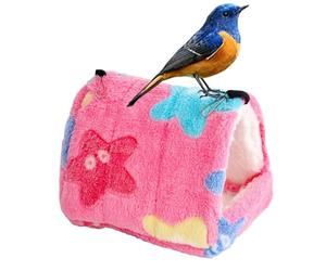 Bird Hammock Bed - Plush Cotton Sleeping Cabin, Portable Cuddly Tent Design, Thick Warm Material for Feathered Friends | Ideal Parrot Accessories Cage Use, Lovebirds, Cockatoos