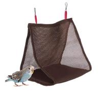Bird Hammock - Bird Nest Box | Thick Breathable Triangular Fabric Summer Brown (1 Piece) Hanging Bed For Birds, Comfortable Cage Accessory | Climbing Rest Game Toys