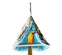 Bird Hammock, Bird Nest Cuddly Hut with Perch | Ultra Soft Bird Bed for Cage, Habitat Cave Hanging Tent for Small Medium Parrots, Budgies, Eclectus Parakeets, Ny