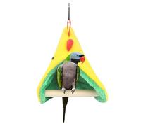 Bird Hammock Cage, Wooden Triangular Perch for Parrots, Hangable Winter with Nest, Comfortable Resting Spot for Cockatiel Finches Small Birds, Indoor Pet Accessory for Home Aviary Store 5.12x5.91 inch