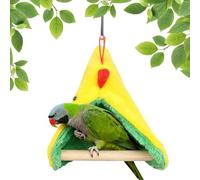 Bird Hammock, Hangable Winter Warm Resting Cave, Wooden Triangular Parrot Nest, for Parrots Finches Sleeping Home Cage Pet Store (2)