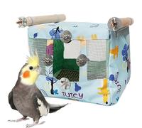 Bird Hammock Tent | Breathable Bird Nest Snuggle Hut with Cool Mat - Waterproof Cloth Animal Cave for Parakeet Cockatiel Lovebird African Grey