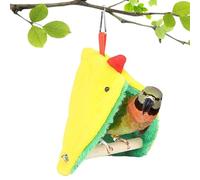 Bird Hammock - Triangular Winter Nest, Wooden Resting Perch, Hideaway Shelter, Cage Sleeping Function, Warm Soft Fleece Lining, For Cockatiels Finches Lovebirds Home Pet Store Cage Accessory