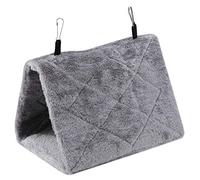 Bird Hammock, Winter Warm Bird House Shed Hut Soft Plush Fluffy Birds Hut Hideaway for Hamster Bird Macaw Budgies Eclectus Parakeet Cockatiels Cockatoo Lovebird, S-Grey