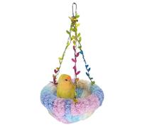 Bird Hammock Winter Warm Parrot Nest Bed Plush Snuggle Pet Cave Hammock Toy Parrot Cage Accessories (Colorful,L)