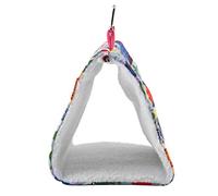 Bird Hanging Hut Soft Hammock for Parrots Puppies and Small Animals Comfortable Cozy Design 24x17x18cm (owl moon)