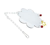 Bird Hanging Mirror with Bell, Acrylic Chicken Cage for Pet Birds and Parrots, One-Way Reflective Mirror for Poultry Activity and Cage Decoration