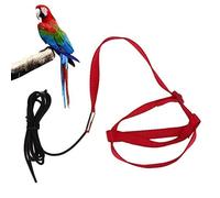 Bird Harness, Adjustable Pet Parrot Bird Flying Harness Leash Outdoor Flying Training Rope Kit for Bird Parrots, Cockatiel, Alexandrine, Scarlet, Keck(XL)