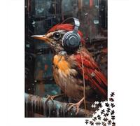 Bird Headphone Pipe 1000pcs Mini Puzzle For Adults Challenging | 38x26cm Cardboard Home Decor Durable Structure Birthday Gift Stress Relief