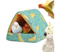 Bird Hideaway House | Cute Warm Bed with Soft Fleece Lining for Parrots, Turtle Doves, Parakeets | Indoor Bird Hammock Nest | Cosy Cage Accessories for Small and Medium V