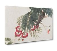 Bird Hiding in the Tree by Kono Bairei Canvas Print | Gallery Wrapped 30mm Frame Wall Art | 30x20 inches | Ready to Hang | Asian Animals Picture | Living Room Bedroom Lounge Office