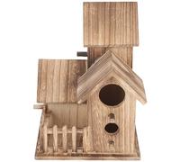 Bird House, 20 X 15 X 15 cm Large Wooden Bird Box, Outdoor Hanging Birdhouse, for Small Wild Birds
