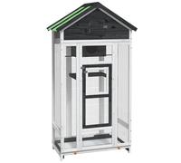 Bird House Aviary Cage Finch Martin Grey Solid Wood Pine vidaXL