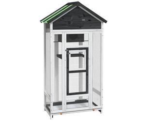 Bird House Aviary Cage Finch Martin Grey Solid Wood Pine vidaXL