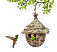 Bird House, Bird Nest Grass Wicker, 17x22cm Nesting Box Robin For Hanging, Hand Woven Grass Birds Nesting, For Home, Patio, Porch, Tree, Courtyard, Yard, Tree, Garden, Song Birds Wren Finch