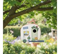 Bird House, Caravan Style Small Wild Birds box, Robin Bird Houses for Garden, Bird Nesting Box With Hanging Hooks for Tree, Fence Garden Decoration