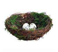 Bird House Eco-Friendly Straw Bird Nest with Plastic Eggs, Comfortable Resting Place for Birds, Diameter 12cm, 15cm, 18cm (Size : Diameter 12cm)