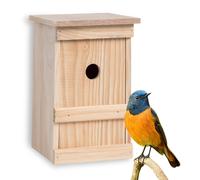 Bird House Feeder Nesting Station Hanging Loop Garden Untreated Natural Wood
