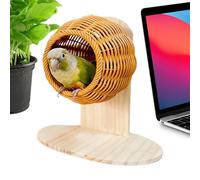 Bird House for Cage - Artificial Rattan Washable Breathable Ornaments,Parrots Cage Accessories,for Living Room Home Indoor Outdoor Aviary Garden Pet Bedding Decor