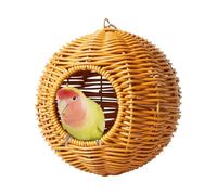 Bird House For Cage - Hand Woven Finch Shelter With Heavy Duty Nesting Box, Breathable Cabin Cabin, Safe Animal Shelter Dome | For El Canario Cockatiel Conure Sugar