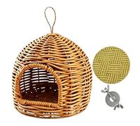 Bird House for Cage | Imitation Rattan Breathable Hammock - Inside Cage Small Bird House - for Sleeping Resting Cockatiels Finches Parrot Budgerigar Lovebird Parakeet