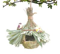 Bird House for Cage | Rustic Natural Cane Decoration for Outdoor | Bird nest and nesting shelter | Parrots, Budgies, Nymphs, Canaries, Home, Garden, Balcony, Yard