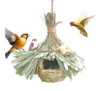 Bird House for Cage | Rustic Outdoor Decor in Natural Reed, House Nest for Parrot, for Hummingbird, Parrot, Pigeon, Fincer, Sparrow, Home, Interior, Balcony, Garden, Yard, Patio