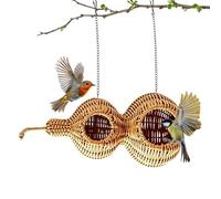 Bird House for Cage with Hooks and Mats Gourd Shape Parrot Hut