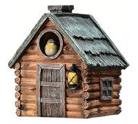 Bird House for Outdoor, Waterproof Resin Bird Box, Rustic Nesting Decor, Hanging Birds House for Small Wild Birds Bluebird Robin Sparrow