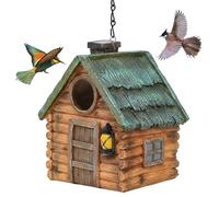 Bird House for Outside, Resin Bluebird House, Wild Bird Nesting, Weatherable Decorative Stone Hanging Birdhouse for Yard Garden Decor