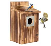 Bird House for Outside，Wooden Bluebird House，with Predator Guard Bird Nesting Box Wild Bird Watching, Finch Bluebird Cardinals Hanging Birdhouse Clearance Garden Country Cottage