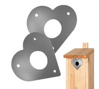 Bird House Hole Protector - 2 Pack Aluminum Predator Guard Heart Shaped Metal Plate for Bluebird Box | 28mm and 32mm Sizes
