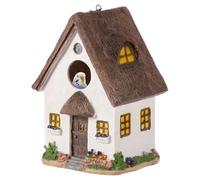 Bird House Indoor Outdoor, Small Bird Houses Gifts, Hanging Birds House for Hummingbird, Bluebird, Swallow, Wren, Robin, Finch, Resin(White,1)