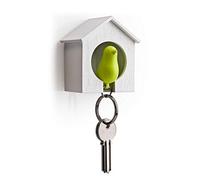 Bird House Key Hanging Key Holder Anti-Lost Device Whistle Key Ring Bird Shape Key Ring Wall Hook Green Cost-effective and Durable Useful Design
