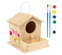 Bird House Kits for Kids Paint Natural Wooden Decor