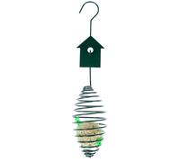 (Bird House) Metal Spring Bird Feeder with Bird Decoration