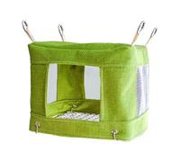 Bird House, Parrot Tent, Cage Nesting Shelter, Breathable Bottom Net, Cotton Linen Construction, Resting Breeding Playing Use, 18x18x14cm/7.09x7.09x5.51 Inches, Beige, 1 Piece