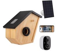 Bird House with Camera,2K HD Bird Nest Box with Camera Inside Solar Powered,Wireless Outdoor Watch Nesting in Real Time,2.4G WiFi,Night Vision,Motion Detection&App Notification,Gift for Bird Lovers