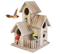 Bird House Wooden Bird Houses for Garden Novelty Bird Nesting Box Natural Bird Hotel Cabin for Outdoors Garden Tree Balcony