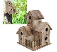Bird House, Wooden Bird Nesting Box Birdhouse Novelty Hanging Nest Box Home for Birds, Bird Hotel Cabin Pet Supplies Decoration For Garden Outdoors Tree Or Balcony