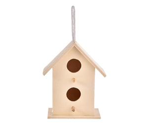 Bird Houses - Cedar Wood Hanging Bird House - Handmade Natural Bird Hut for Backyard/Courtyard/Patio Decoration, DIY Bird Nest