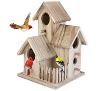 Bird Houses For Garden,Bird House, Wooden Bird Houses For Garden, Bird Nesting Box Natural Bird Hotel Cabin For Outdoors Garden Balcony, Bird House,Wooden Bird House
