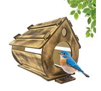 Bird Houses For Outdoor - Bird House Wood | Blue Nesting Boxes | For Blue Birds Outdoors in the Backyard Garden Yard on Terraces on Trees for Bird Watching