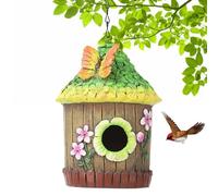 Bird Houses for Outdoors, Hanging Bird Feeders, Resin Decorative Cute Modern Bird House for Bluebird Fink Swallow Tree Made from the Large Resin. This decorative bird house is a cha