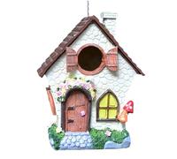 Bird Houses for Outside | 21cm Windproof Resin Nest - with Chain Flower and Plant Design Waterproof Bird Nesting Box | for Wren Finch Swallow Tree Outside Garden Yard