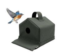 Bird Houses for Outside - 9.4x9.4x9.4in Fabric Bird Nesting Box with 1.77in Hole, Detachable Bluebird House for Garden Patio, 3-Way Connector Stainless Steel Frame