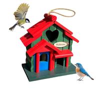 Bird Houses for Outside,Cute Wooden Shelter with Rope - Bird Nesting Box Pet Supplies | for Robin Sparrow Lovebird Finch Outdoor Garden Yard Porch Patio Balcony Lawn