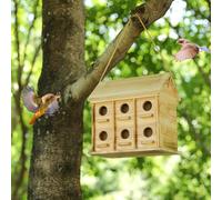 Bird Houses for Outside - Large Bird House for 6 Bird Families Outdoor Bird House for Bluebird Finch Cardinals Bird Houses for Outdoor Hanging Birdhouse for Garden (Wood, Set of 1)